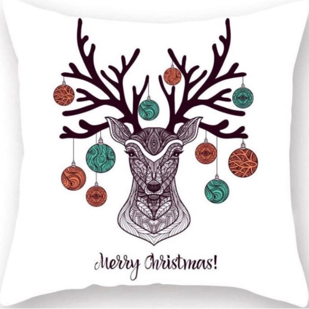 SET 3 TOSS PILLOW Case COVERS Holiday Reindeer Holidays Christmas XMAS UNIQUE